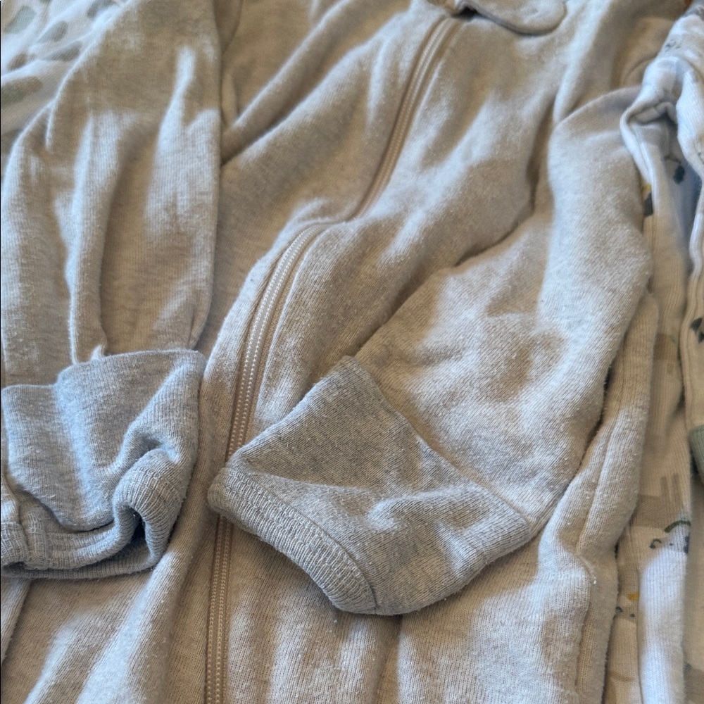 Cloud Island Kids Footies - Gray and Cream Patterns - Picture 8 of 10